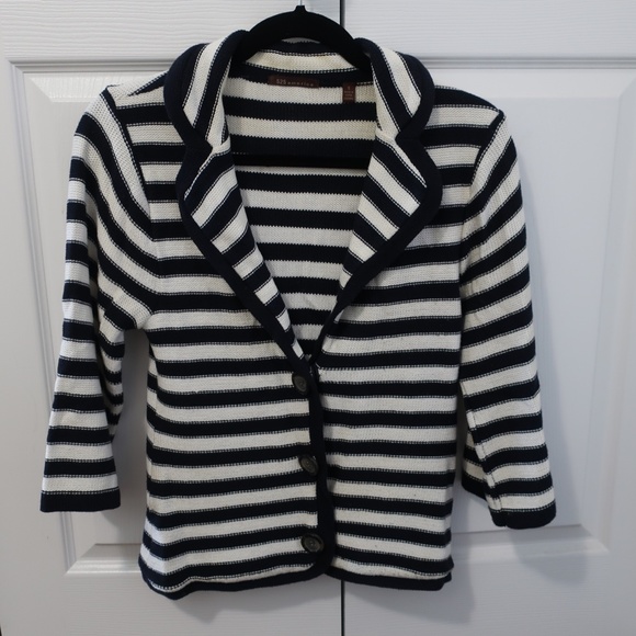 525 America Knit Blazer Stripe Sweater S - Picture 1 of 3